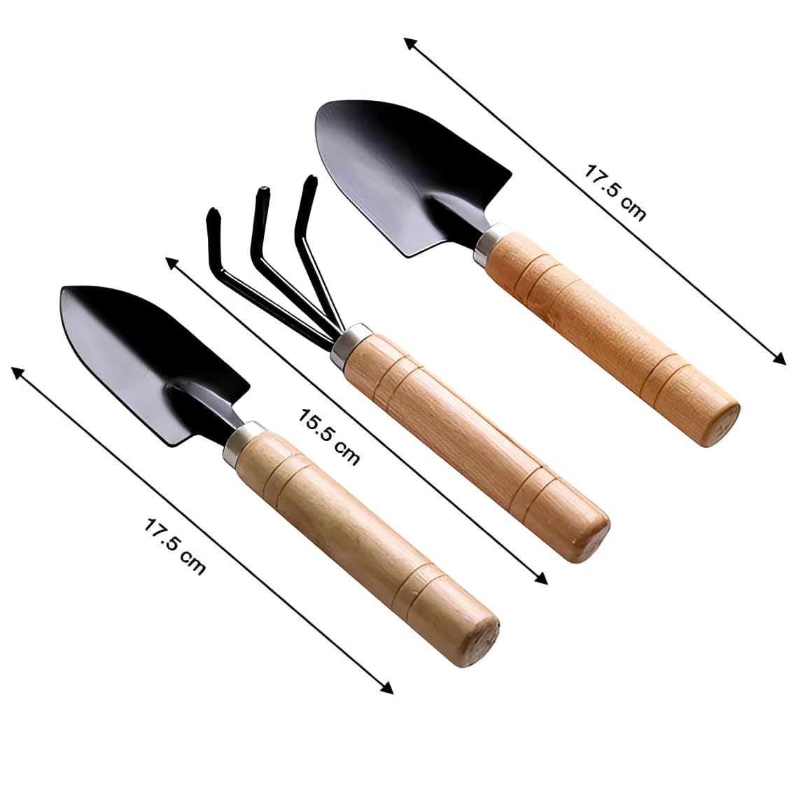 3 Pcs Gardening Tool Set, Hand Tool Kit for Home Gardening, Small Sized Hand Cultivator, Small Trowel & Garden Fork, Perfectly Sized for Kids, Ideal for Home Gardening, Flower Pot and Lawn