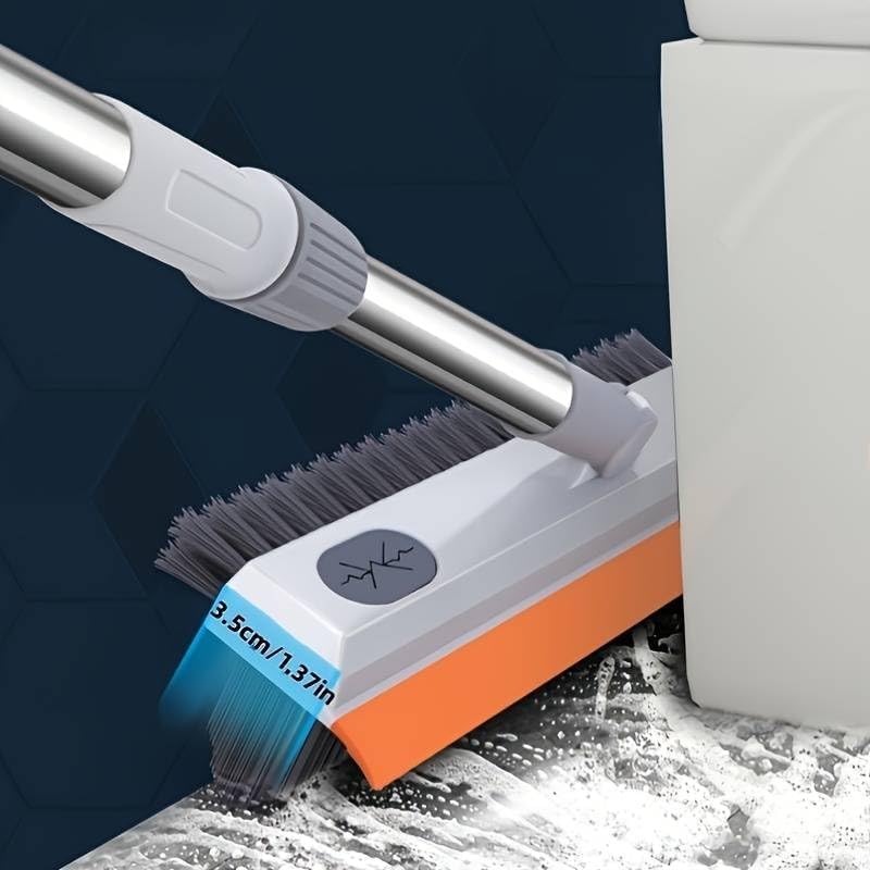 3-in-1 Bathroom Cleaning Brush with Wiper - Long Handle 180° Rotate Toilet Brush, Tiles Cleaning, Floor Scrub for Kitchen and Bathroom Accessories