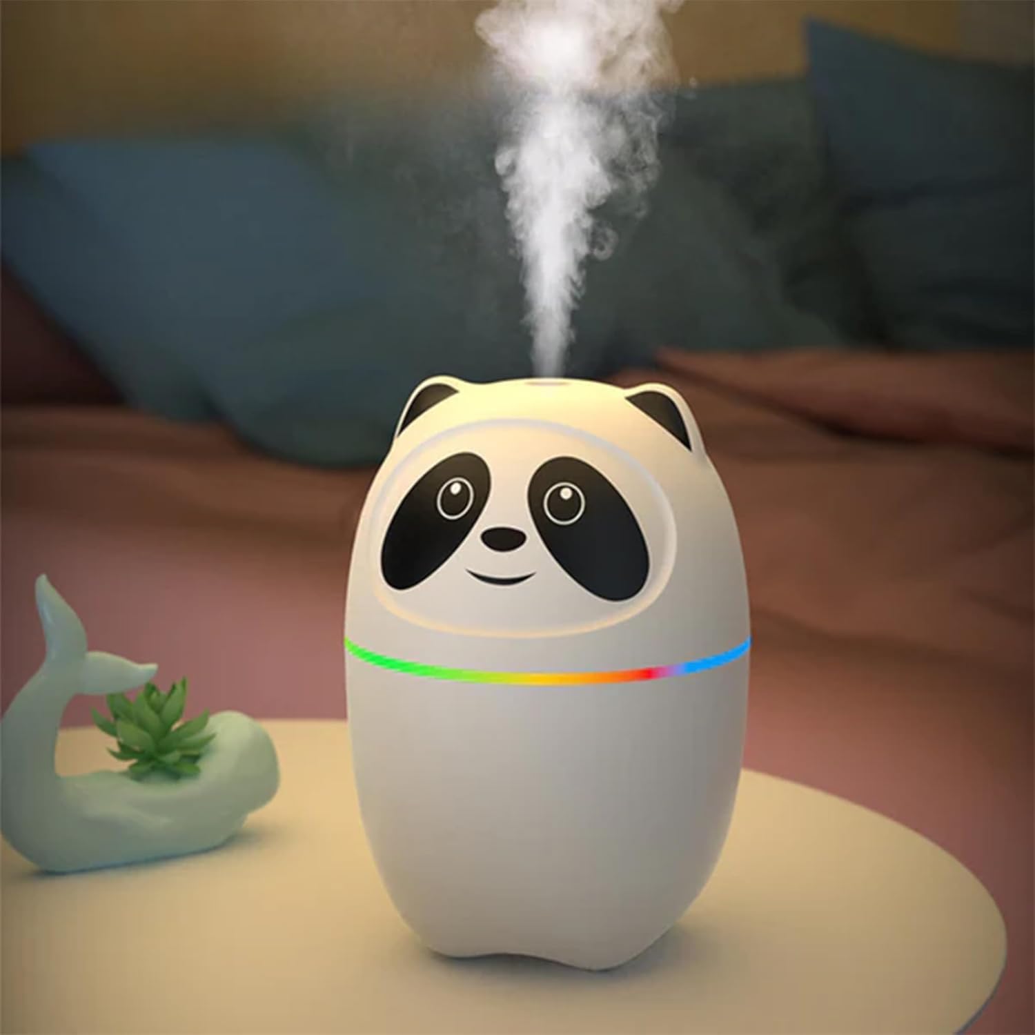 Panda Cool Mist Humidifier & Essential Oil Aroma Diffuser – Ultrasonic Quiet Air Humidifier for Room, Office, Car & Baby | Portable Moisture & Relaxing Night Light for Home (Panda)