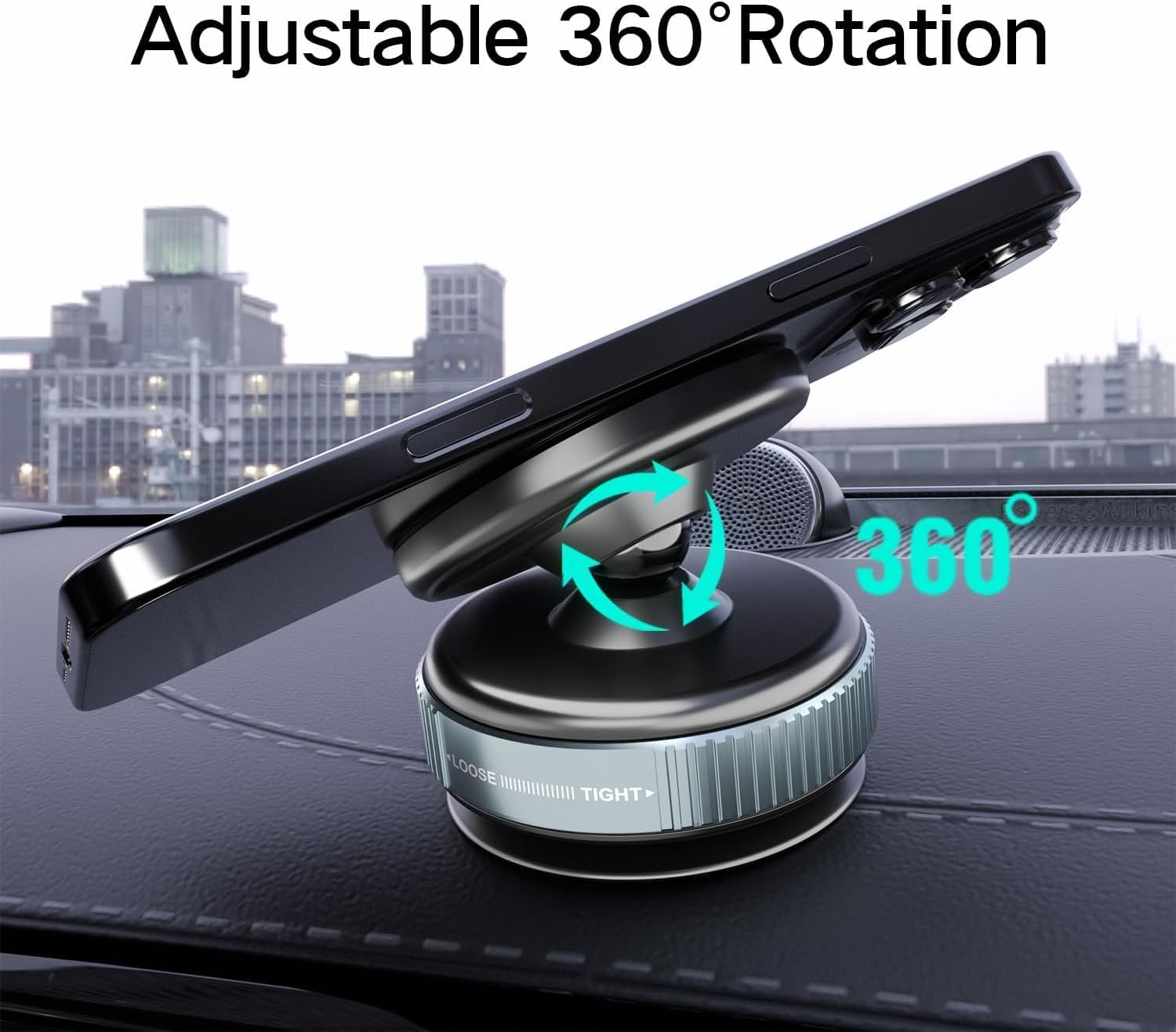 360° Magnetic Car Mobile Holder for Dashboard Vacuum Suction Phone Holder Mount Hand Free Magnetic Cell Phone Stand with Strong Grip Shockproof Suction Cup for Car,Office