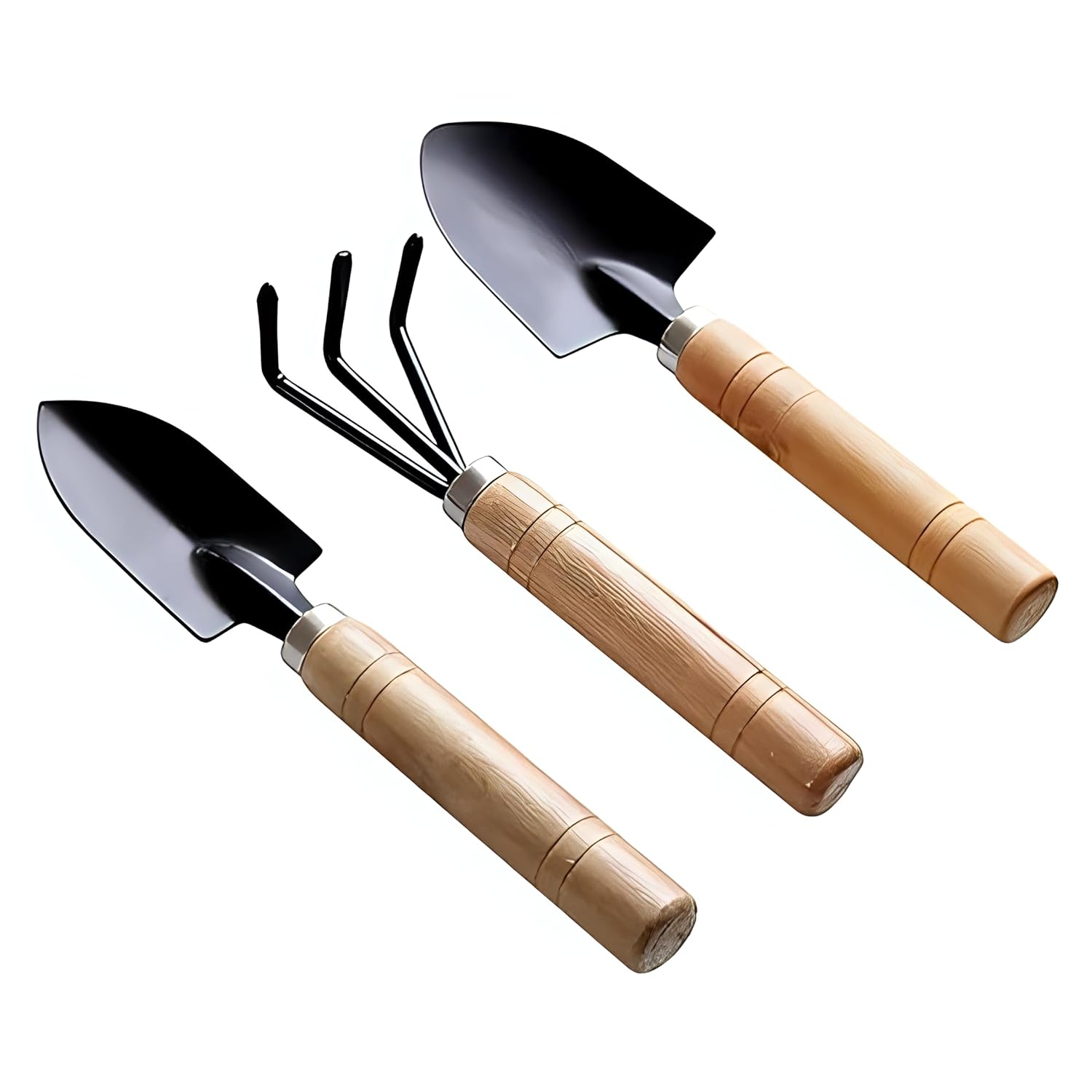 3 Pcs Gardening Tool Set, Hand Tool Kit for Home Gardening, Small Sized Hand Cultivator, Small Trowel & Garden Fork, Perfectly Sized for Kids, Ideal for Home Gardening, Flower Pot and Lawn