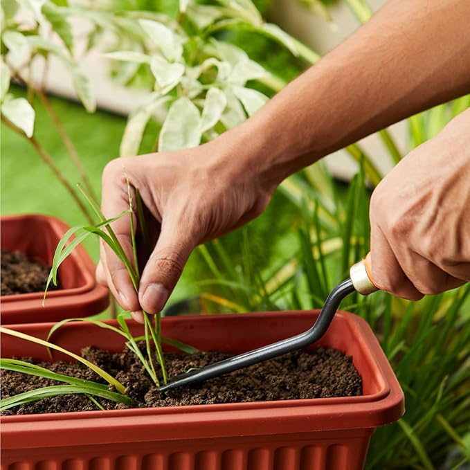 3-Piece Heavy-Duty Gardening Tool Set – Trowel + Cultivator + Hand Fork — For Planting, Transplanting, Digging & Weeding (Home & Terrace Garden Kit)