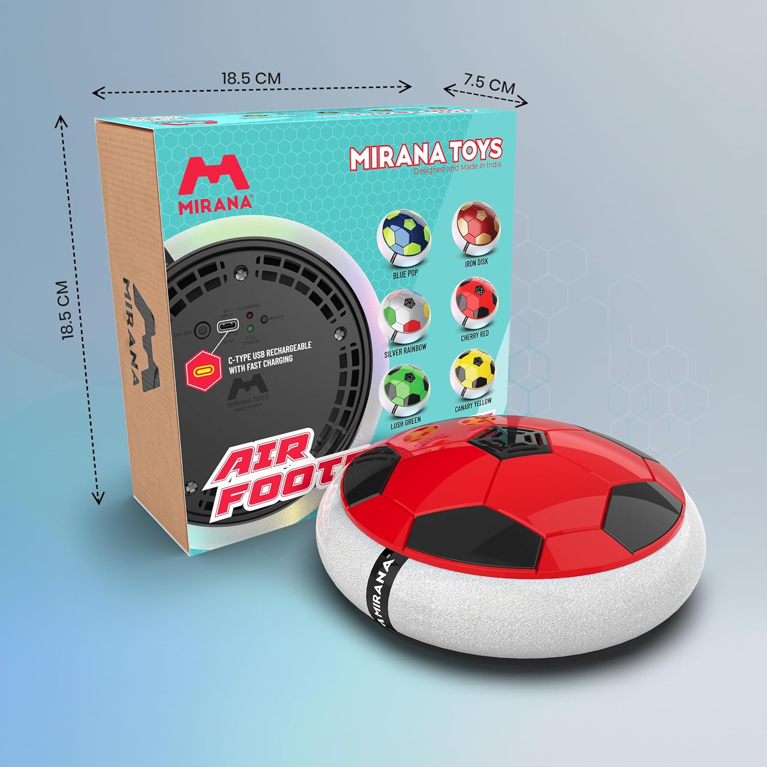 Rechargeable Floating Hover Soccer Ball – LED Glowing Air-Cushion Ball for Indoor & Outdoor Fun