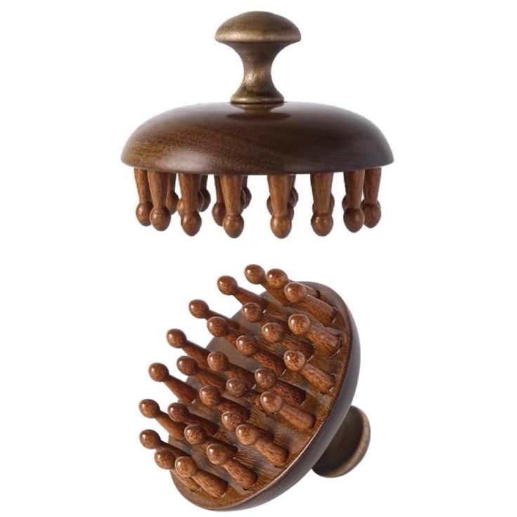 2-Piece Natural Wooden Massage Hairbrush Set | Anti-Static Detangling & Scalp Relaxation Brushes